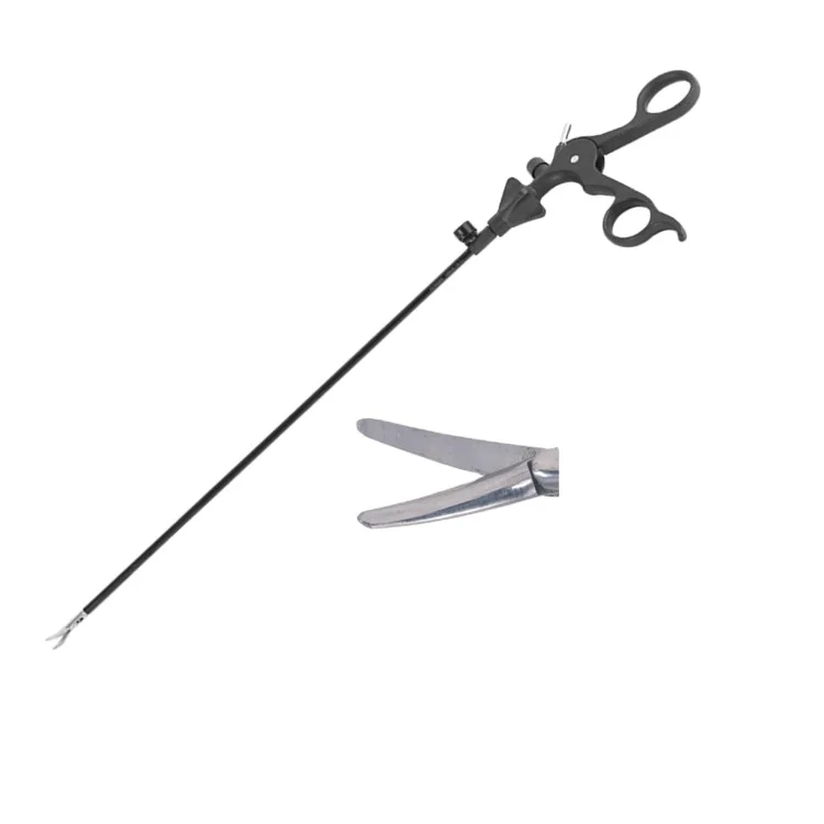 

5mm diameter 330mm length Surgical Laparoscopic instruments metzembaum Reusable double action curved scissors