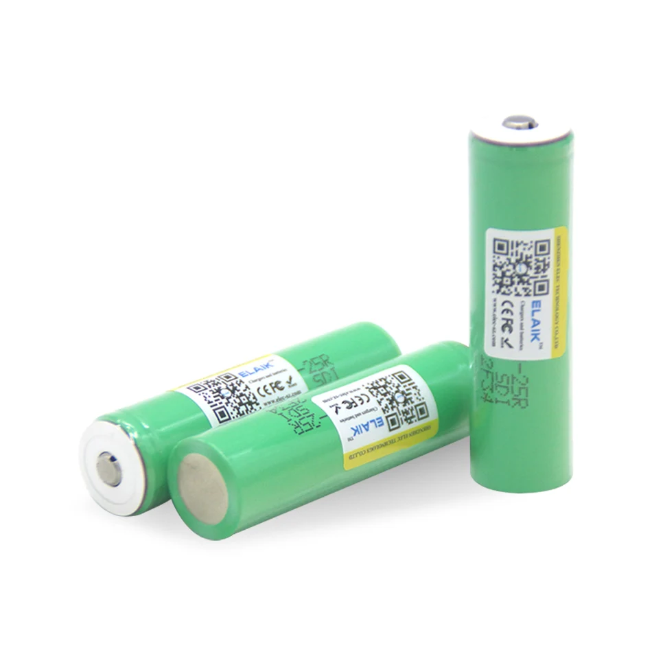 

6PCS ELAIK 25R-JT 18650 2500mah INR18650-25R 20A entladung lithium-batterien High power entladung Batterie 3,7 V 1865