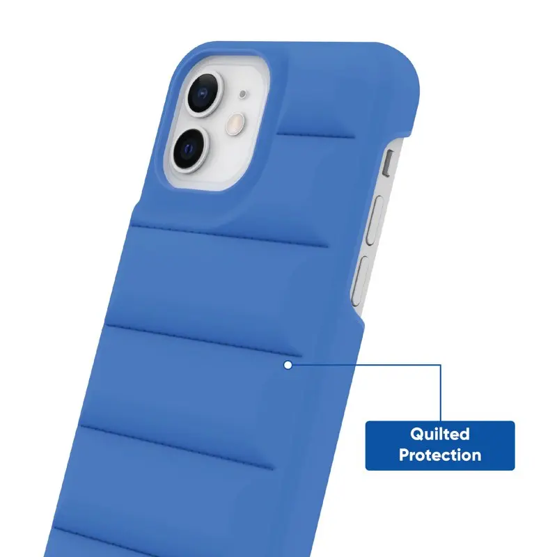 2023 new for Puffer Soft Quilted Phone Case for iPhone 12 and iPhone 12 Pro - Cobalt