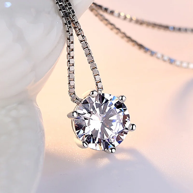 

Women 925 Stamp Simple Zircon Pendant Necklace Fashion Wedding Female Necklace Charm Jewelry 2022 Gift Female