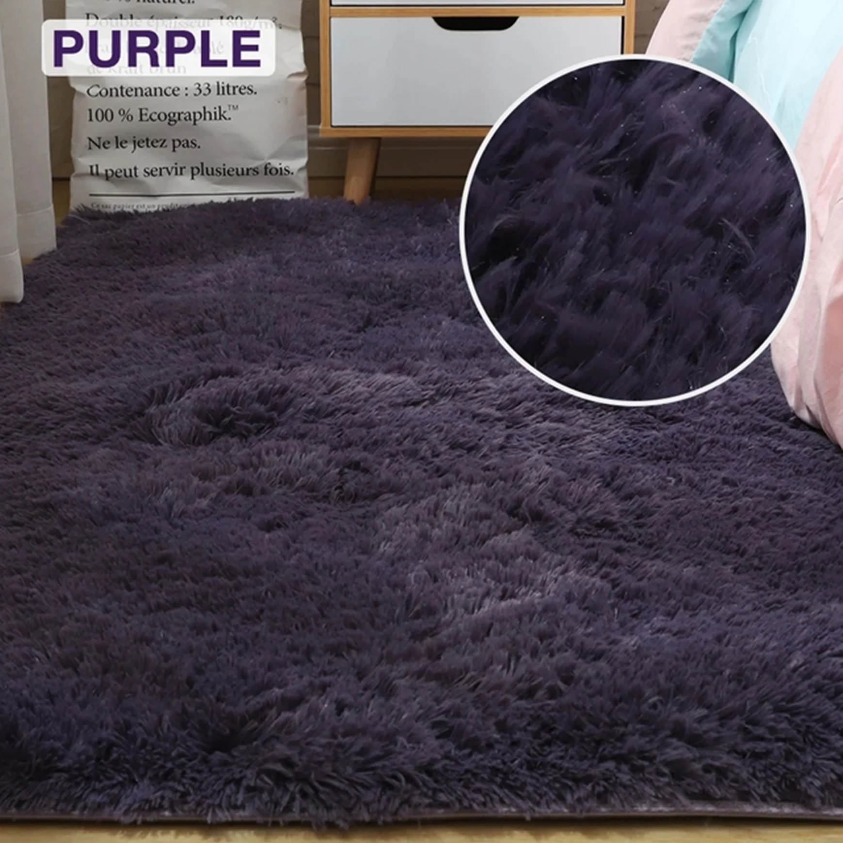 

RULDGEE Indoor Alfombra Living Room Bedroom Rectangle Soft Carpet Modern Shaggy Children Anti-Slip Backed Home Decorate Area Rug