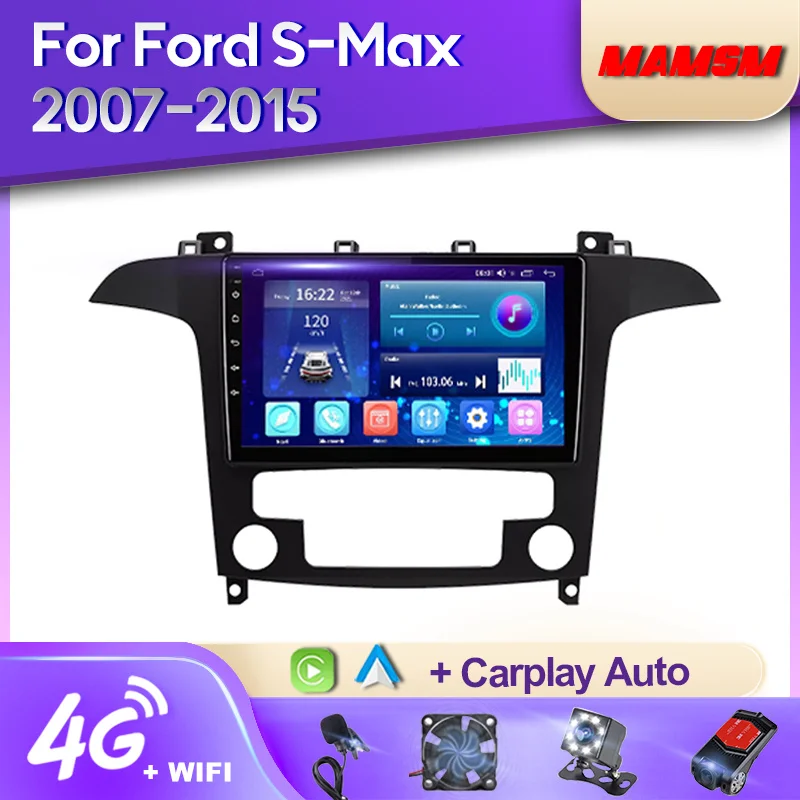 

Автомагнитола MAMSM на Android 12 для Ford S-Max S max 2007-2015, мультимедийный видеоплеер, навигация, стерео, GPS, Авторадио для Carplay, 2Din