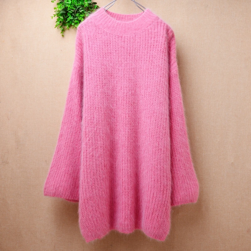 Женская осенне-зимняя одежда волосатый ангорский кролик вязаный свободный