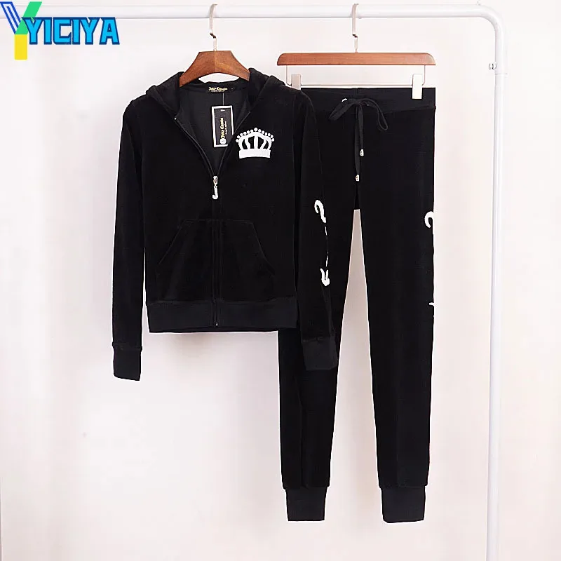 

YICIYA Brand pant sets velvet winter Two Piece Set Women Tracksuits thickened Suit Hoodies Sweatshirt And Pants Suit Tops 2023