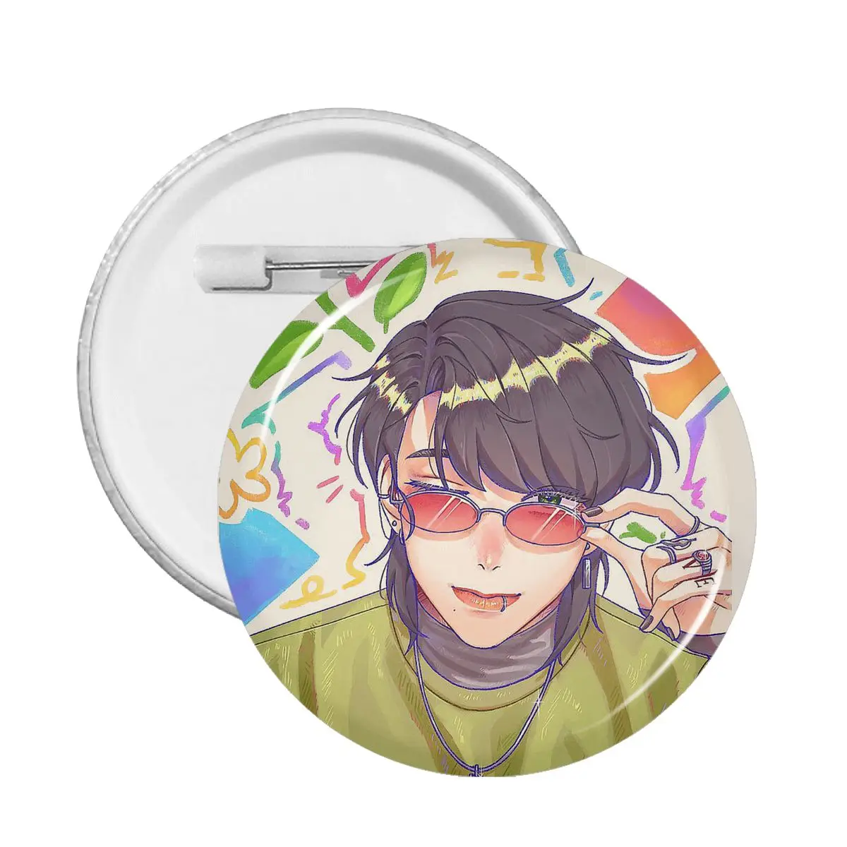 

Корейский идол звезда аниме Коул солнцезащитные очки заколка настраиваемый значок Женская Брошь