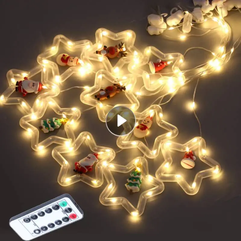 

LED Window Lights Christmas Decor String Lights LED Curtain Lights Indoor Outdoor USB Christmas String Lights Hanging 3D Decor