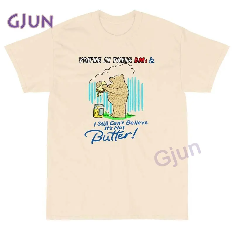 

Butter Bear Cotton T Shirt Summer Women Casual Short Sleeve Loose Tshirt Streetwear Big Size