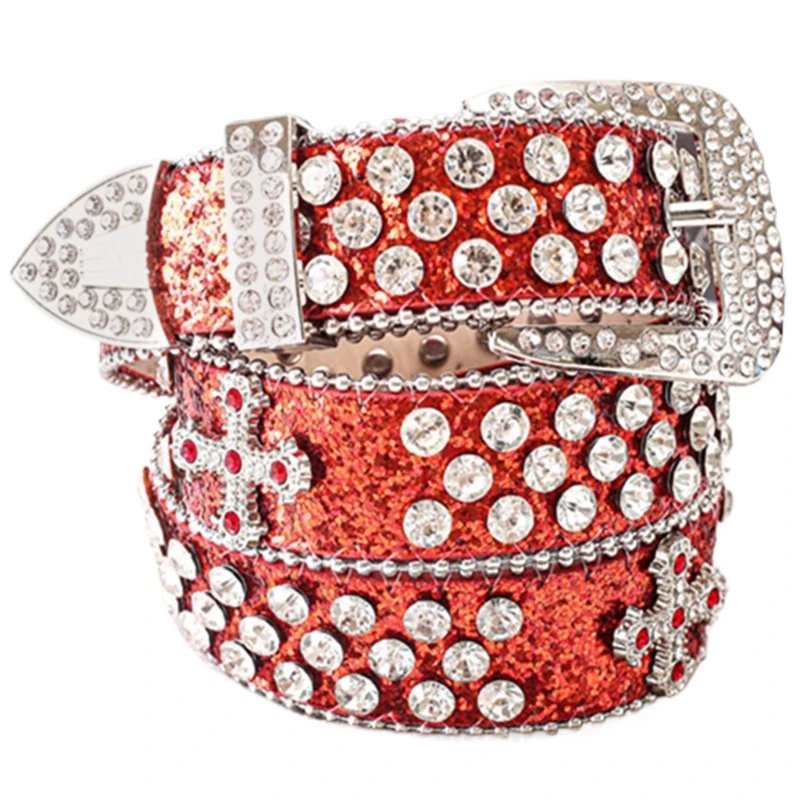 Поясной ремень с крестами цепочка для тела блестящие стразы шипованные женщин и