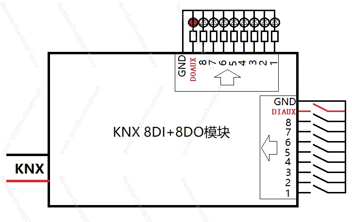 łać moduł wejść/wyjścia KNX 8DI+8DO H8I8O