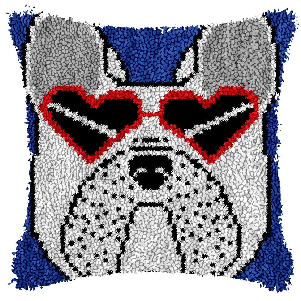 

Animal Series 3D Embroidery DIY Latch Hook Kit Rug Pillowcase Cushion Embroidery dog Carpet Cross Stitch kit travesseiro ковер