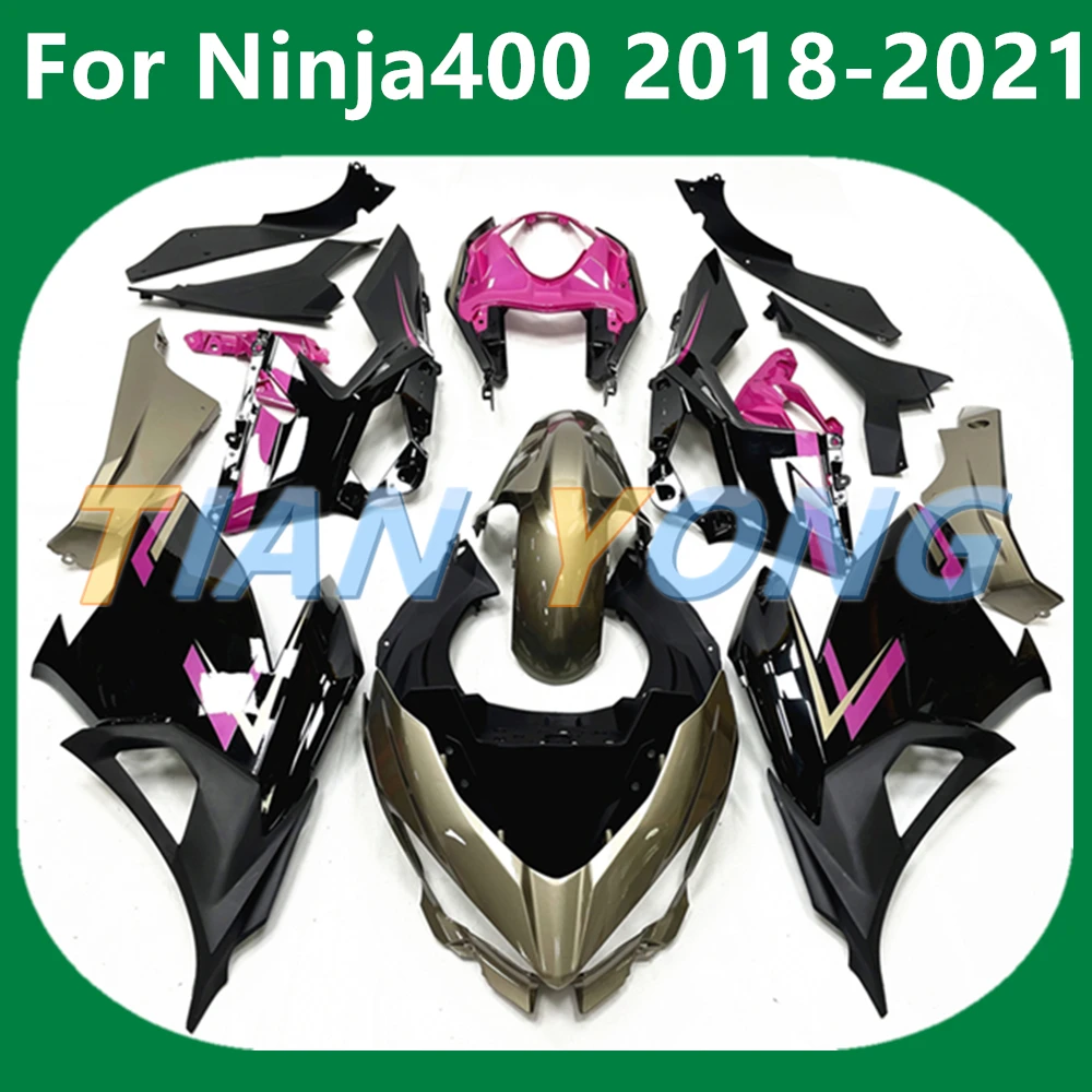 

Для Ninja400 2018-2019-2020-2021-2022, подходит для Ninja 400 Cowling, розовый, красный, серый, мотоциклетный полный комплект обтекателей, Инжекция кузова
