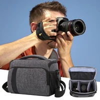portable photography camera bag rain cover adjustable shoulder strap dual zipper crossbody bag