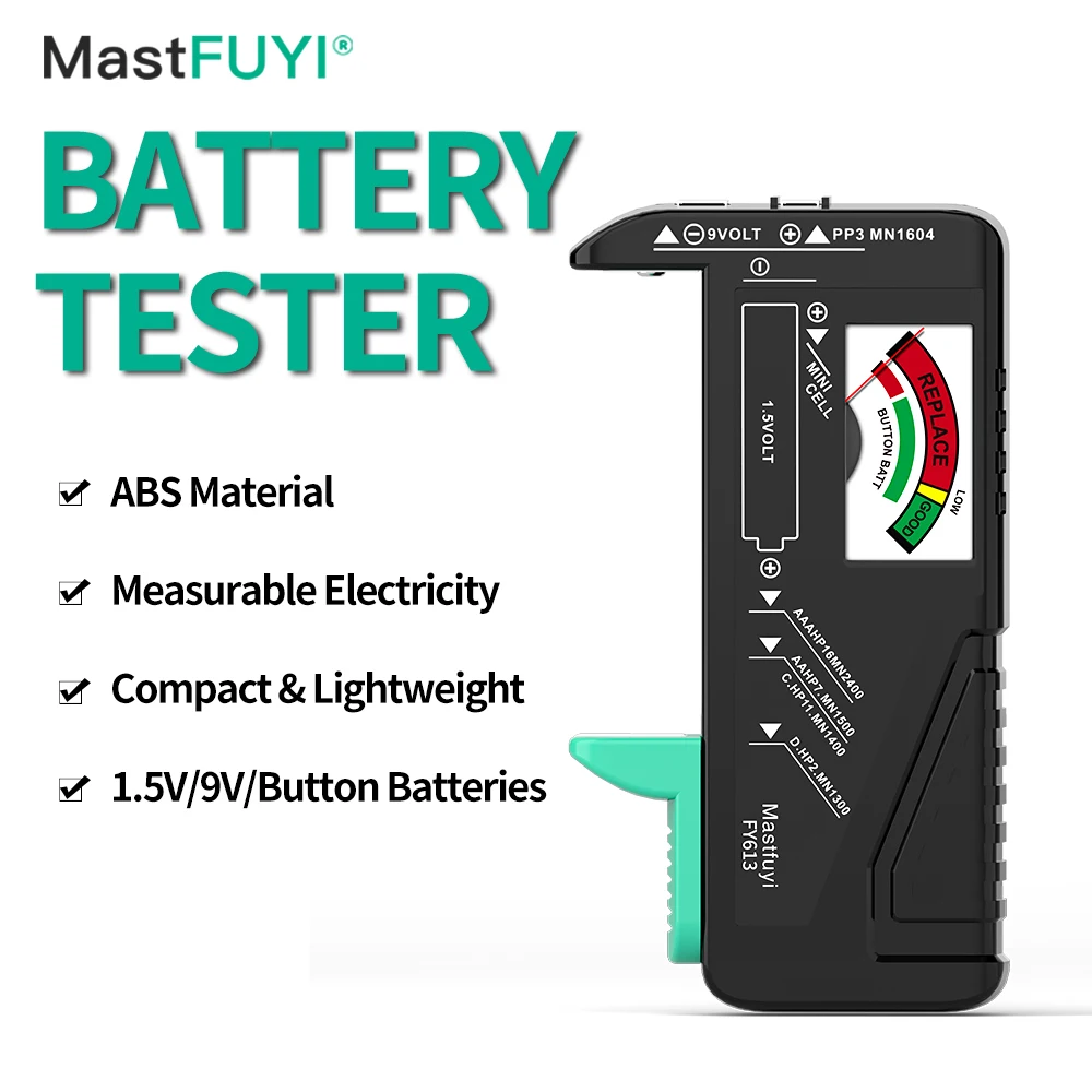 Фото Тестер Аккумуляторов MASTFUYI FY613, 1,5 В/9 В/AAA/AA/C/D №1