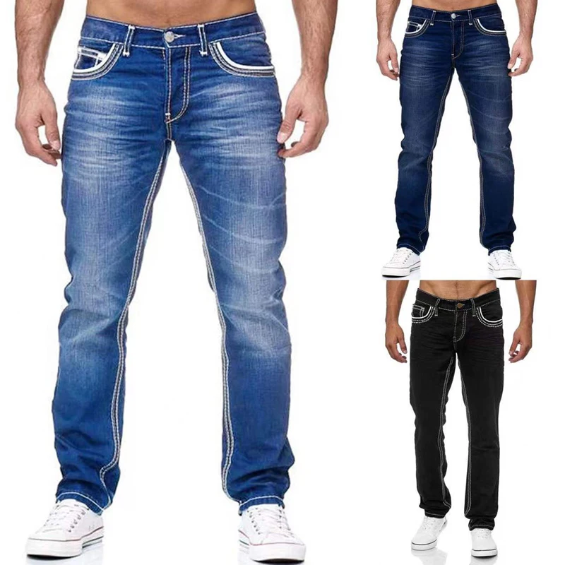 Men's Jeans High Quality Fashion Daily Smart Casual Man Stretch Y2K Pants Street Style Vintage Clothing Youth Trousers