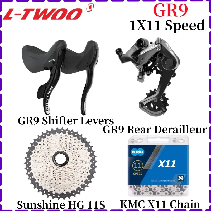 

Передний переключатель LTWOO GR9 1x1, 1 скорость, 11 в, солнечный свет, кассета 11-40/42/46/50T, KMC X11 цепные детали для дорожного велосипеда
