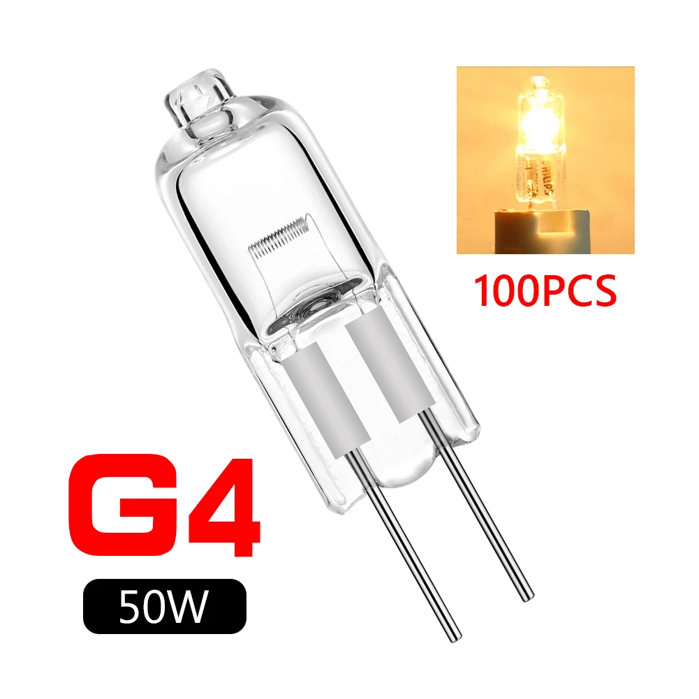 

100PCS/LOT halogen G4 12V 5W 10W 20W 35W 50W bulb lamp beads halogen 12v g4 bulb g4 5w bulb bead 20w g4 12v 30w high quality