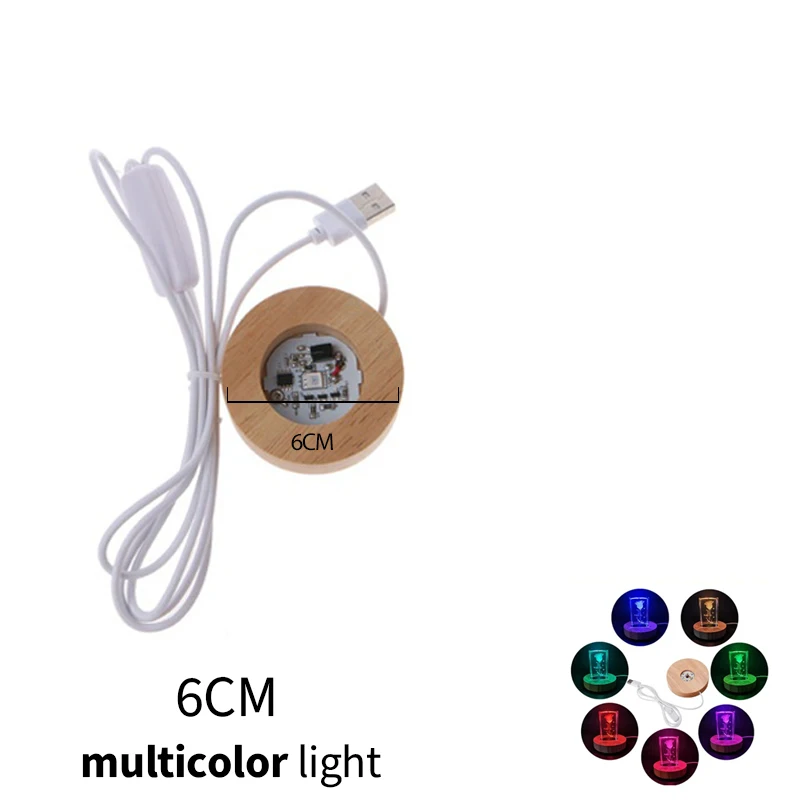 

Деревянная подставка для дисплея с подсветкой 6 см