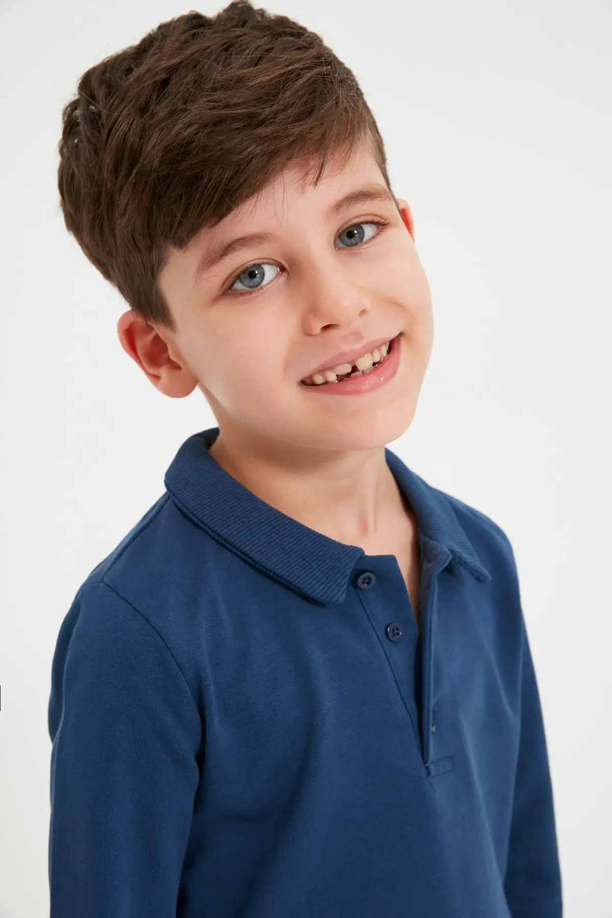 Трикотажный свитер-поло с воротником-поло для мальчиков tkdow22sw0679 | Мужская одежда