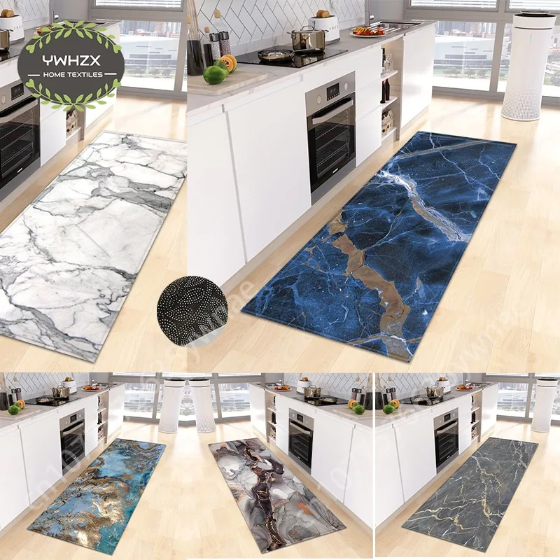 

Marble Kitchen Luxury Color Rug Hallway Entrance Doormat Home Living Room Bedroom Floor Decor Carpet Non-Slip Galley Foot Mat