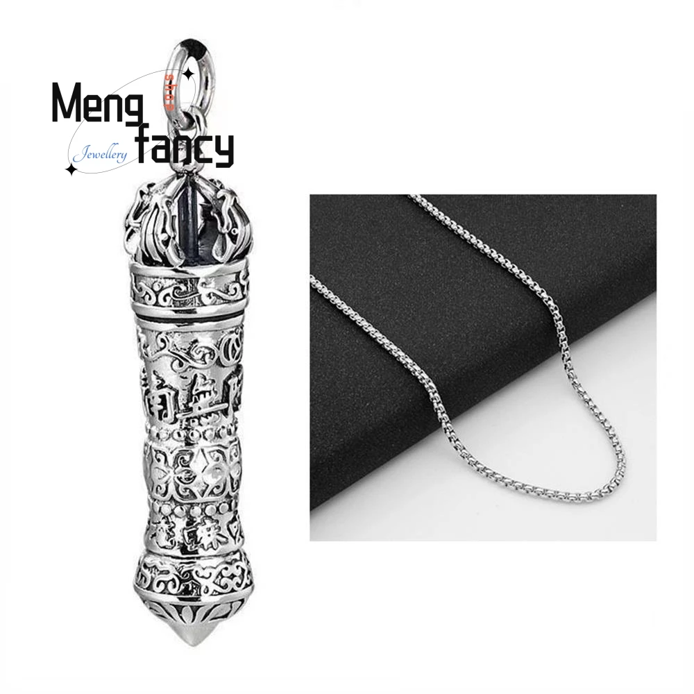 Кулон с мантрой шурангама Ваджра и пестик из стерлингового серебра S925 изысканный