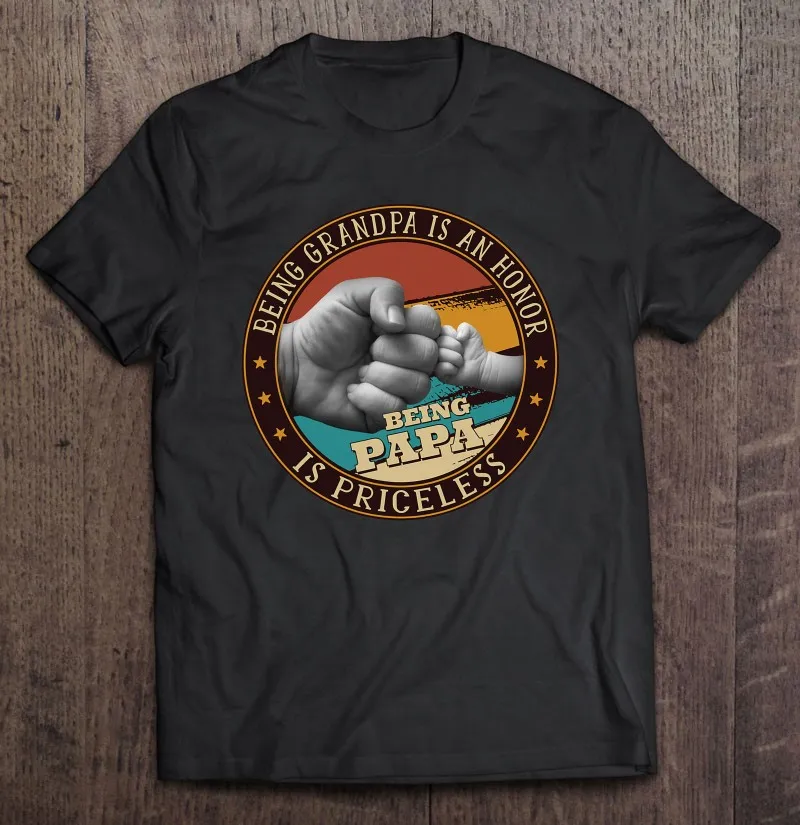 

Being Grandpa Is An Honor Being Papa Is Priceless Father Day 2 T-Shirt Shirts Manga T Shirt Manga Plus Size Shirt Manga Unisex