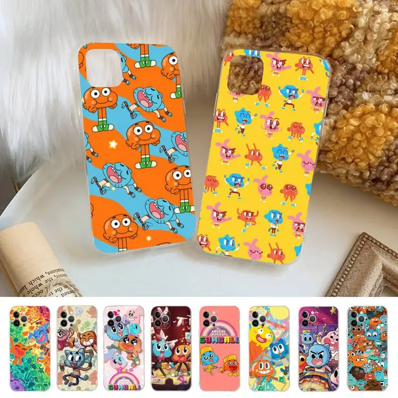 

Чехол для телефона с аниме-World-of-Gumball, силиконовый мягкий чехол для iphone 14 13 12 11 Pro Mini XS MAX 8 7 6 Plus X XS XR, чехол