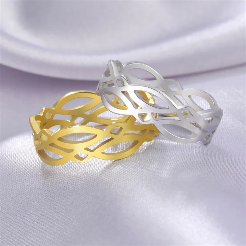 

Geometric Hollow Rings for Women Girls Simple Stainless Steel Ring Jewelry Women's Ring Wedding Lady Gifts accesorios para mujer