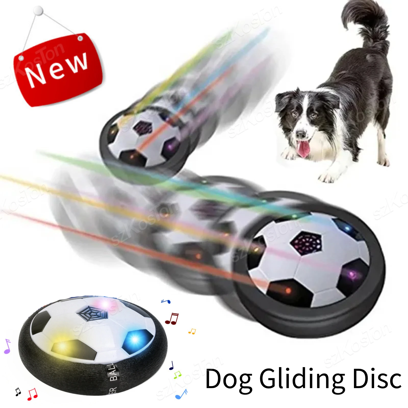 

Gliding Disc Interactive Dog Toys with Cool Music Lights Effects Active Hover Flying Discs Pet Toy Training Dogs Accessories
