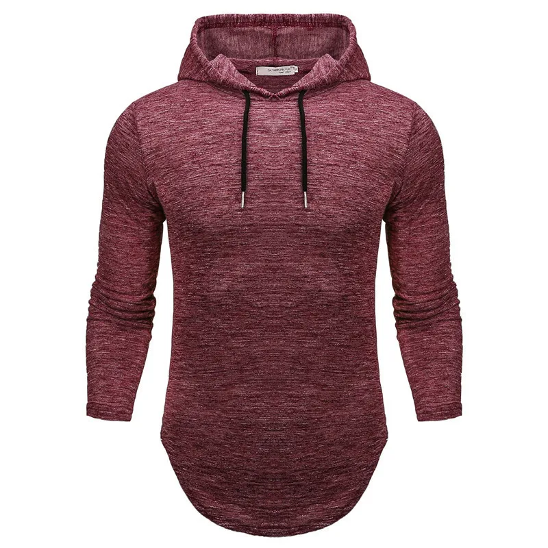 

2022 Spring Autumn Men T Shirt NEW Trendy Casual Long Sleeve Slim Men's Tops Stretch T-shirt Comfortable Hooded T Shirt pullover