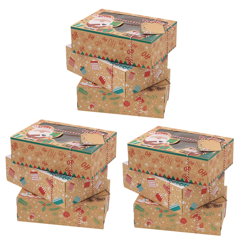 

Boxes Christmas Box Candy Gift Bakerypaper Decorative Packing Cookie Containercontainers Packaging Treat Merry Cardboard