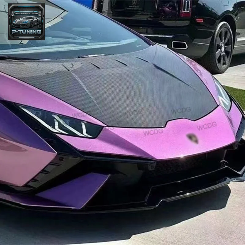 Фото Передний капот из углеродного волокна в стиле Tecn-ica для Lamborghini Huracan LP610 LP580 EVO, передний бампер, капот двигателя, крышка капота, автозапчасти №5