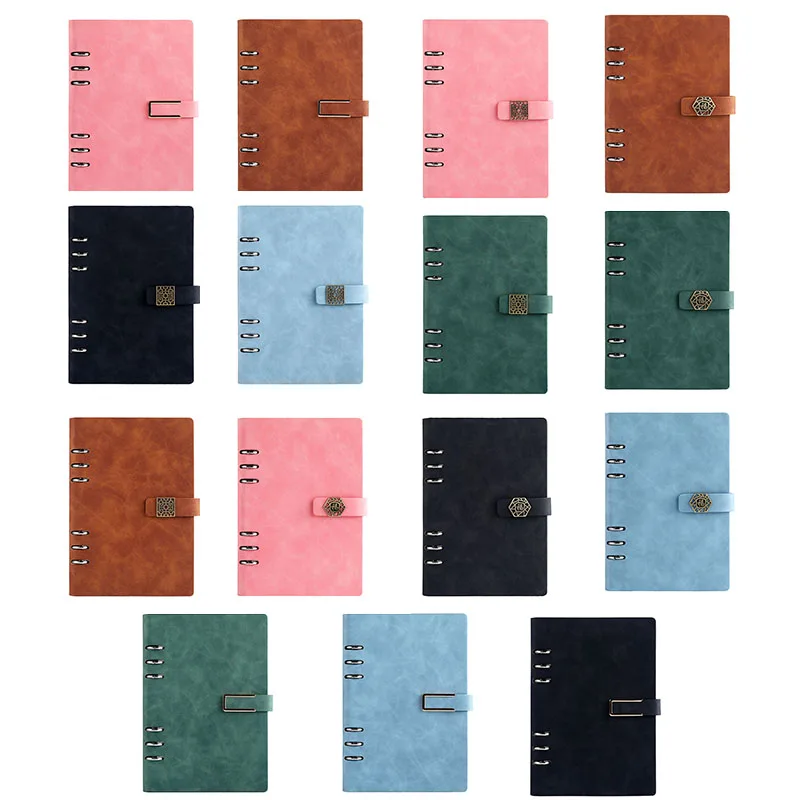 

PU Cover Business Notebook With Magnetic Buckle&writing Paper Leather Office Diary Conference Record A5 Notebook New Stationery