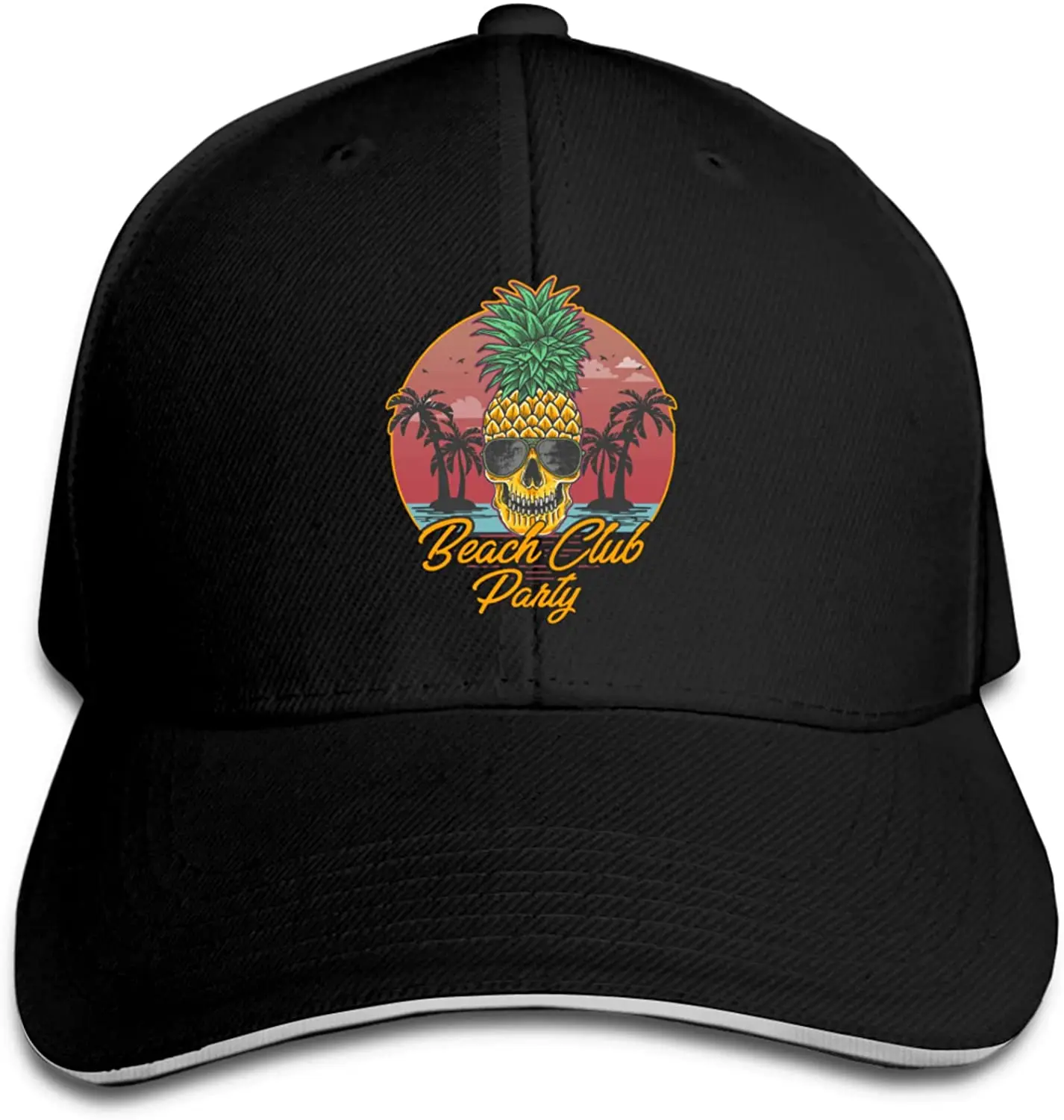 

Unisex Beach Club Party Skull Pineapple Baseball Cap Adjustable Hat Sandwich Cap Hip Hop Hats