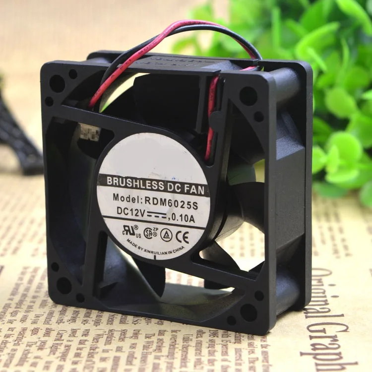

Brand new original RDM6025S 12V 0.10A 6cm 6025 2 wire cooling fan