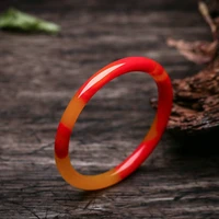 natural color hand carved round jade bracelet fashion boutique jewelry mens and womens yellow red bracelet gift accessories