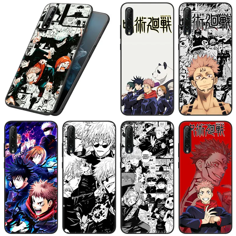 Чехол для телефона Huawei Honor X7 X8 X9 5G 30i 20S 20E 10i 7S 8A 8S 8C 8X 9A 9C 9X Pro 10X Lite в стиле аниме Jujutsu Kaisen черного цвета.