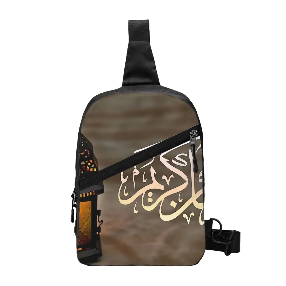 

Ramadan Kareem Eid Al Fitr Shoulder Bag Boy Lanterns Egyptian Fanoos Business Chest Bags Cute Cycling Fishing Small Bag