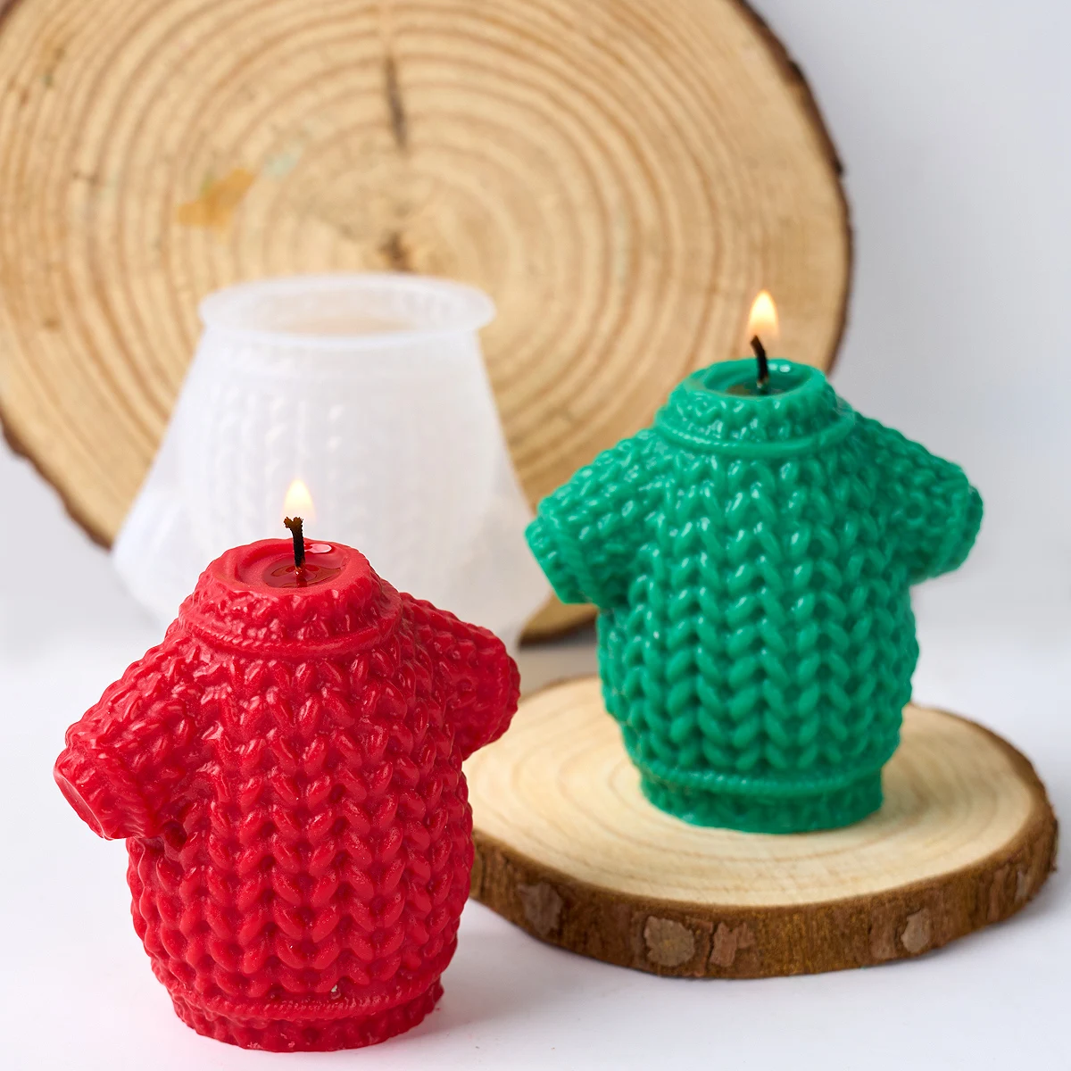 Силиконовая форма для вязаных свитеров и свечей рождественские украшения сделай