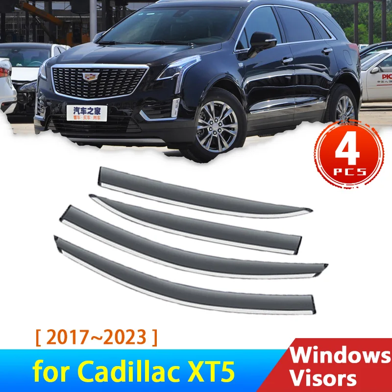 

Дефлекторы для Cadillac XT5 2017 ~ 2023 2016 2022 2019 аксессуары Автомобильные оконные козырьки Автомобильная защита от дождя для бровей козырек защитная крышка
