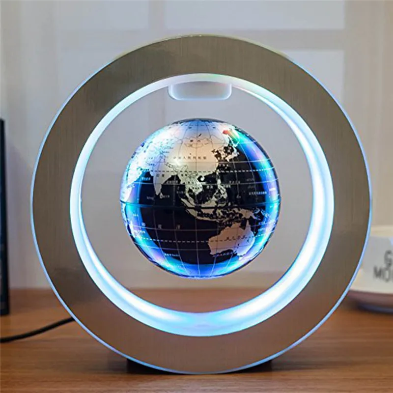 school office supply Home decor 4inch round LED Globe Magnetic Floating globe Geography Levitating Rotating Night Lamp World map