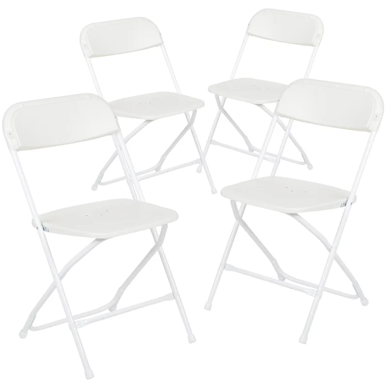 

Hercules™ Series Plastic Folding Chair - White - 4 Pack 650LB Weight Capacity Comfortable Event Chair-Lightweight Folding Chair