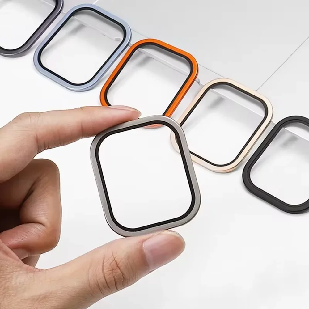Закаленное стекло для Apple Watch Ultra 49 мм титановая металлическая рамка пленка против