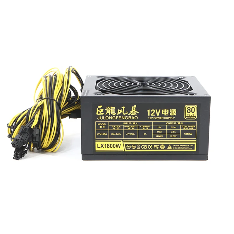 

2022 New High Quality Mute Psu Atx 1800w 2000w 80 Plus Power Supply For Computer And Graphics Card