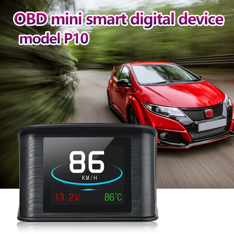 

Universal HUD P10 OBD2 Smart Digital Meter Head Up Display overspeed alarm engine fault code Car Navigator for Car Safely