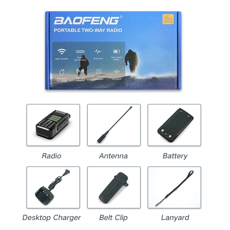 Baofeng Walkie Talkie UV-16 Two Way Ham Hunting Radio 10 KM High Power Professional Walkie-Talkies VHF UHF UV-5R Upgrade UV-16R