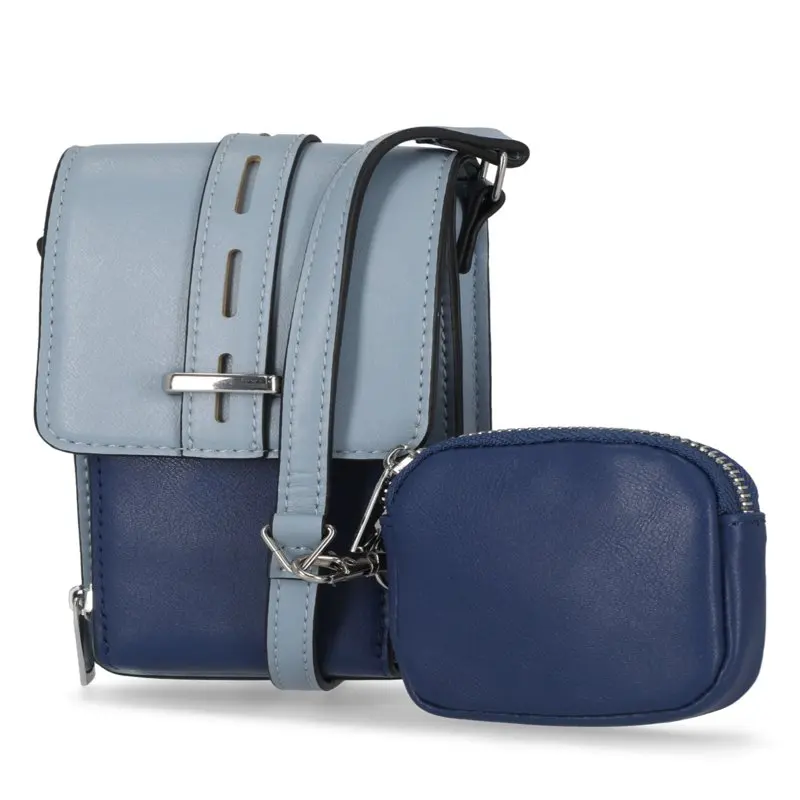 Women's Clara Wallet on a String with Tag Along Vinyl Blue