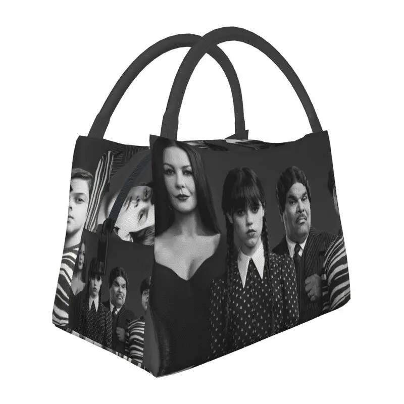 

The Wednesday Addams Family Insulated Lunch Bag for Women Supernatural Horror TV Thermal Cooler Bento Box Outdoor Camping Travel