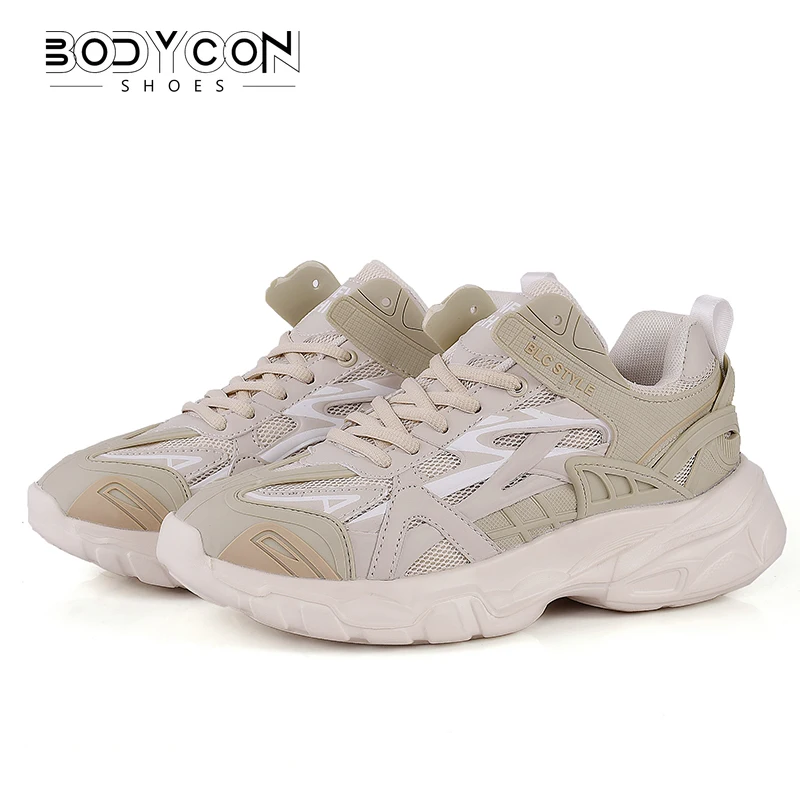 Chunky Sneakers Women 2023 Thick Sole Girls Sport Shoes Bright Green Fashion Casual Ladies Dad Shoes Female Footwear Plus Size