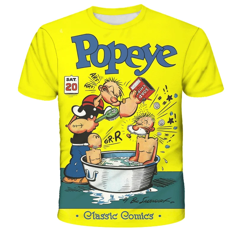 

Tshirt 3D Print Cartoon Hilarious Popeye cool Short Sleeve Summer T-shirt Fashion Funny Child Anime Top Tshirt