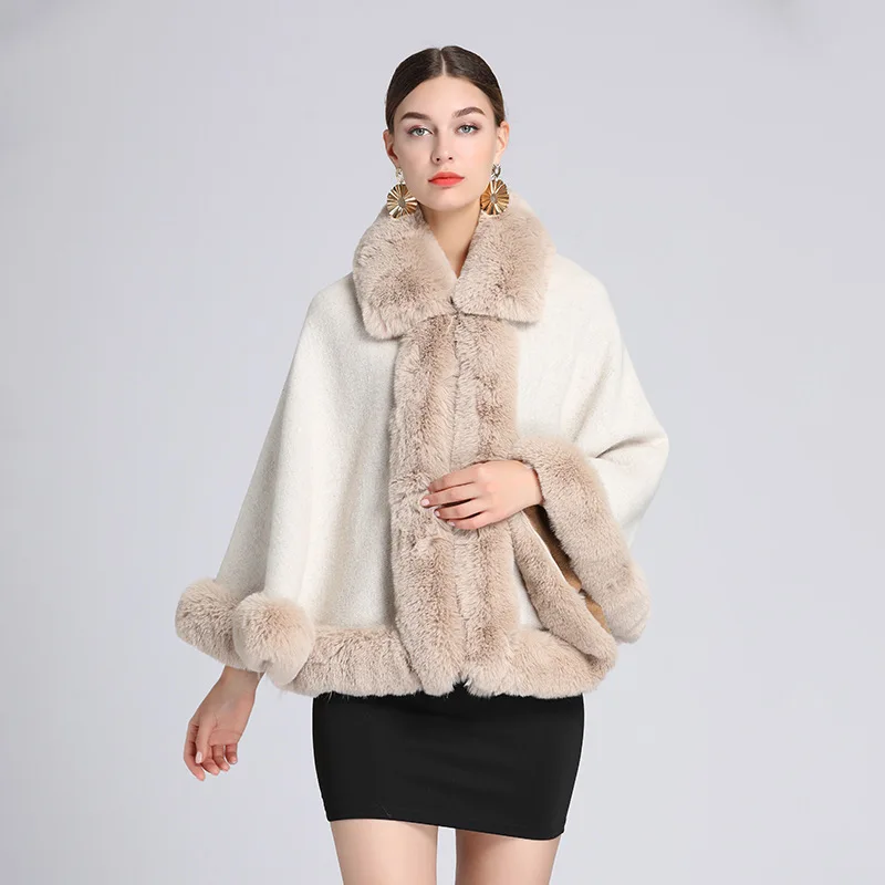 New Winter Long Sleeve Imitation Otter Rabbit Hair Coat Women Fashion Warm Fur Coats Outerwear Fake Fur Shawl Women Clothing
